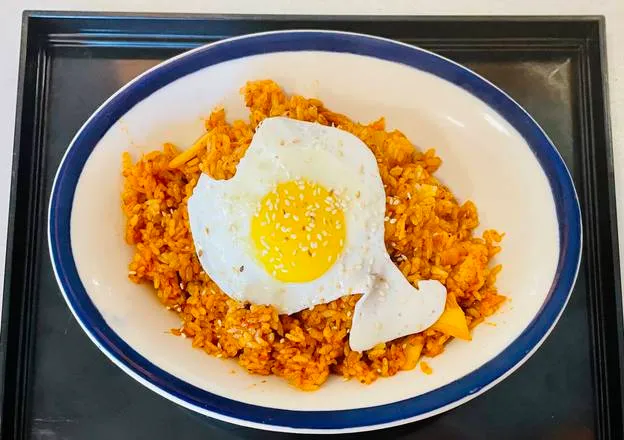 Kimchi fried rice with a fried egg at Diane's Kitchen in Saskatoon, SK