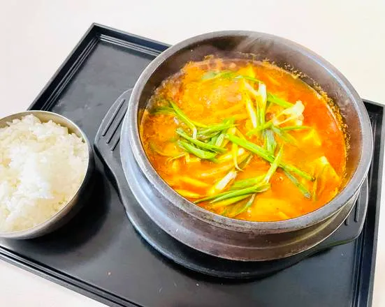 Jjamppong seafood noodle soup at Diane's Kitchen in Saskatoon, SK