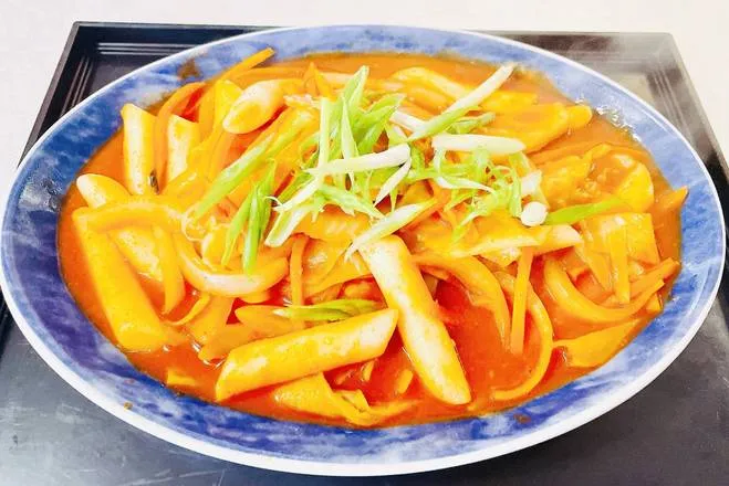 Spicy Tteokbokki Korean rice cakes at Diane's Kitchen in Saskatoon, SK